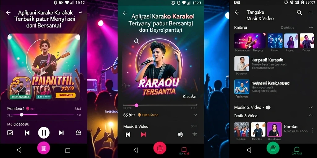 Antarmuka aplikasi 55RP yang menarik dan mudah digunakan untuk Karaoke.
