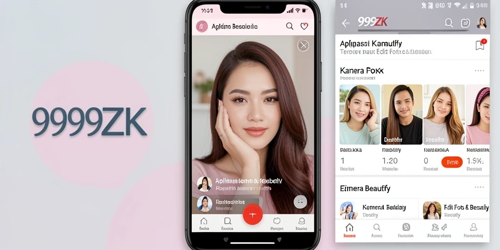 Antarmuka 999ZK yang menawan untuk editing foto aplikasi.