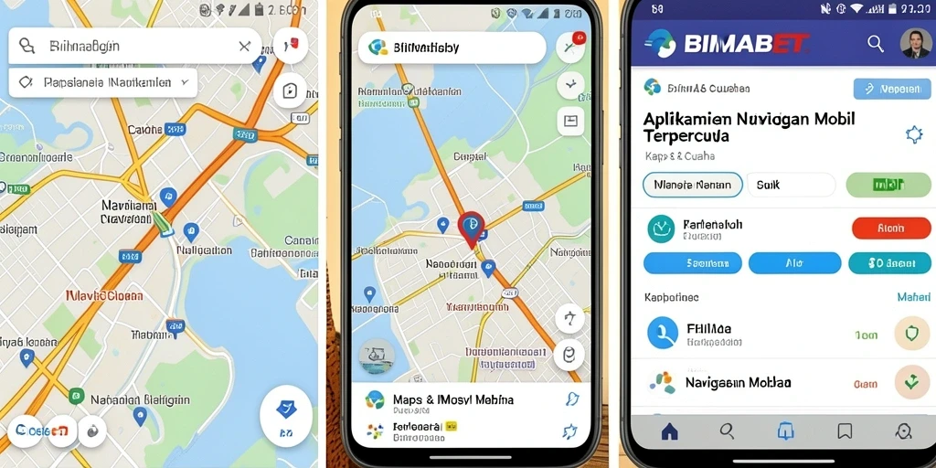 Tampilan antarmuka aplikasi Navigasi Mobil BIMABET yang intuitif dan informatif.