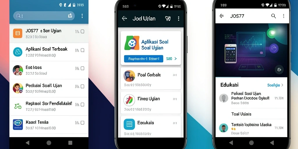 Antarmuka aplikasi JOS77 dengan fungsi Soal Ujian yang interaktif.