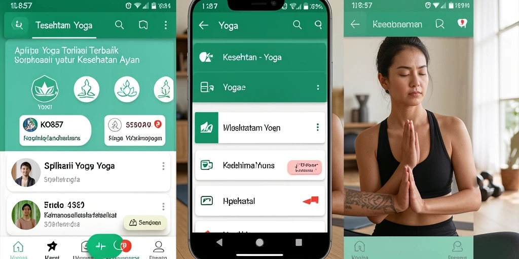 Antarmuka KO857 yang intuitif dengan panduan sesi Yoga yang jelas.