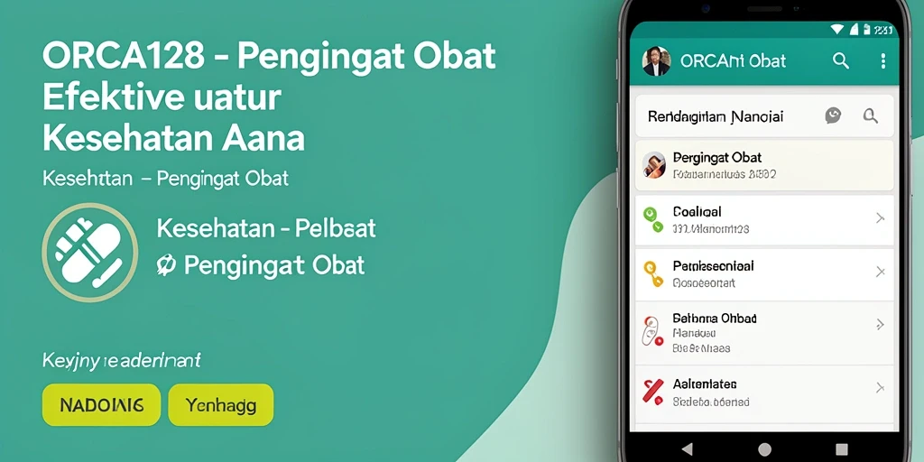 Tampilan antarmuka pengguna ORCA128 untuk Pengingat Obat yang sederhana dan efektif.