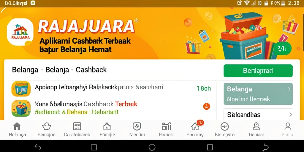 Antarmuka RAJAJUARA yang menarik dan mudah digunakan untuk Cashback.