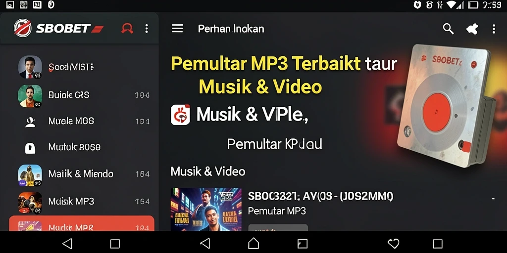 Antarmuka SBOBET yang menarik dan fungsional untuk Pemutar MP3.